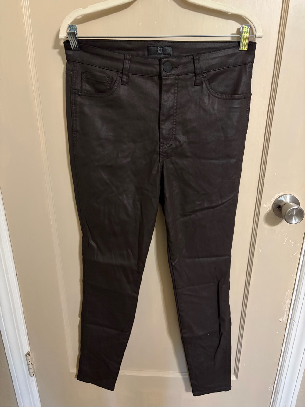 Women's brown Coated Skinny Jeans